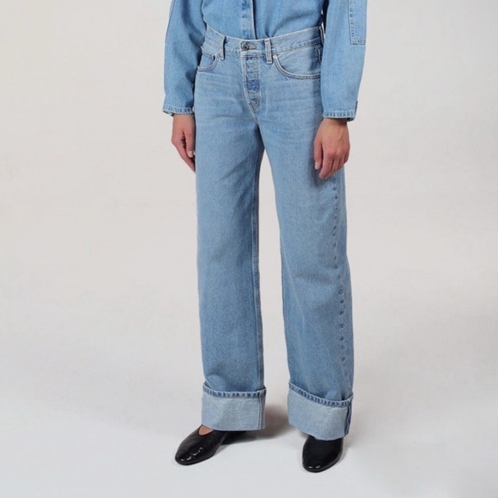 Etica Stanton Wide Leg High Rise Jeans Blue Wash Size 28 Vintage 90s Style” - Picture 5 of 9